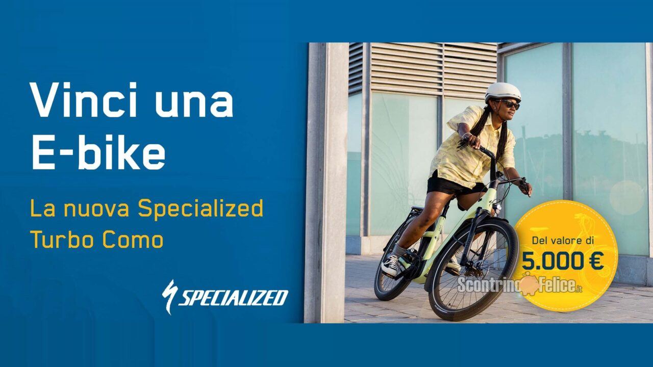 Vinci GRATIS Una Bici Elettrica Specialized Turbo Como Scontrino Felice