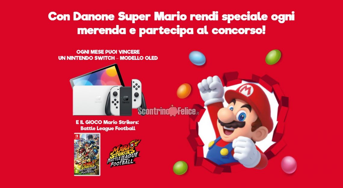 Concorso Danone Super Mario Vinci Nintendo Switch Scontrino Felice