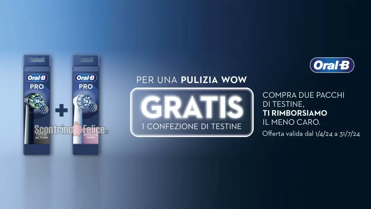 Cashback Oral B Raddoppia E Risparmia Ricevi Il Rimborso Di 1