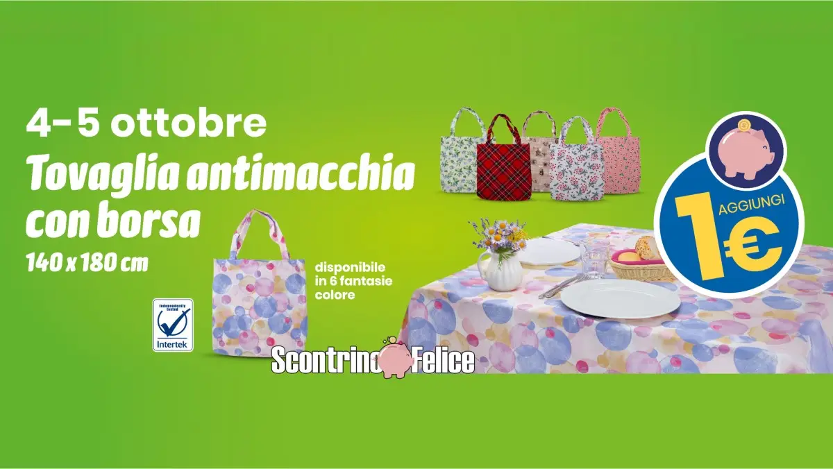 Tovaglia Antimacchia Con Borsa Da Eurospin A Solo 1 Euro