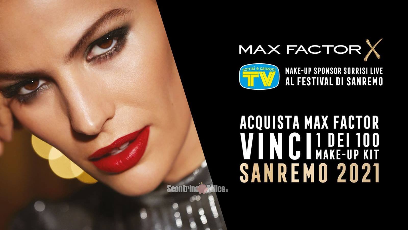 Concorso Max Factor vinci 1 dei 100 Make-Up Kit Sanremo 2021