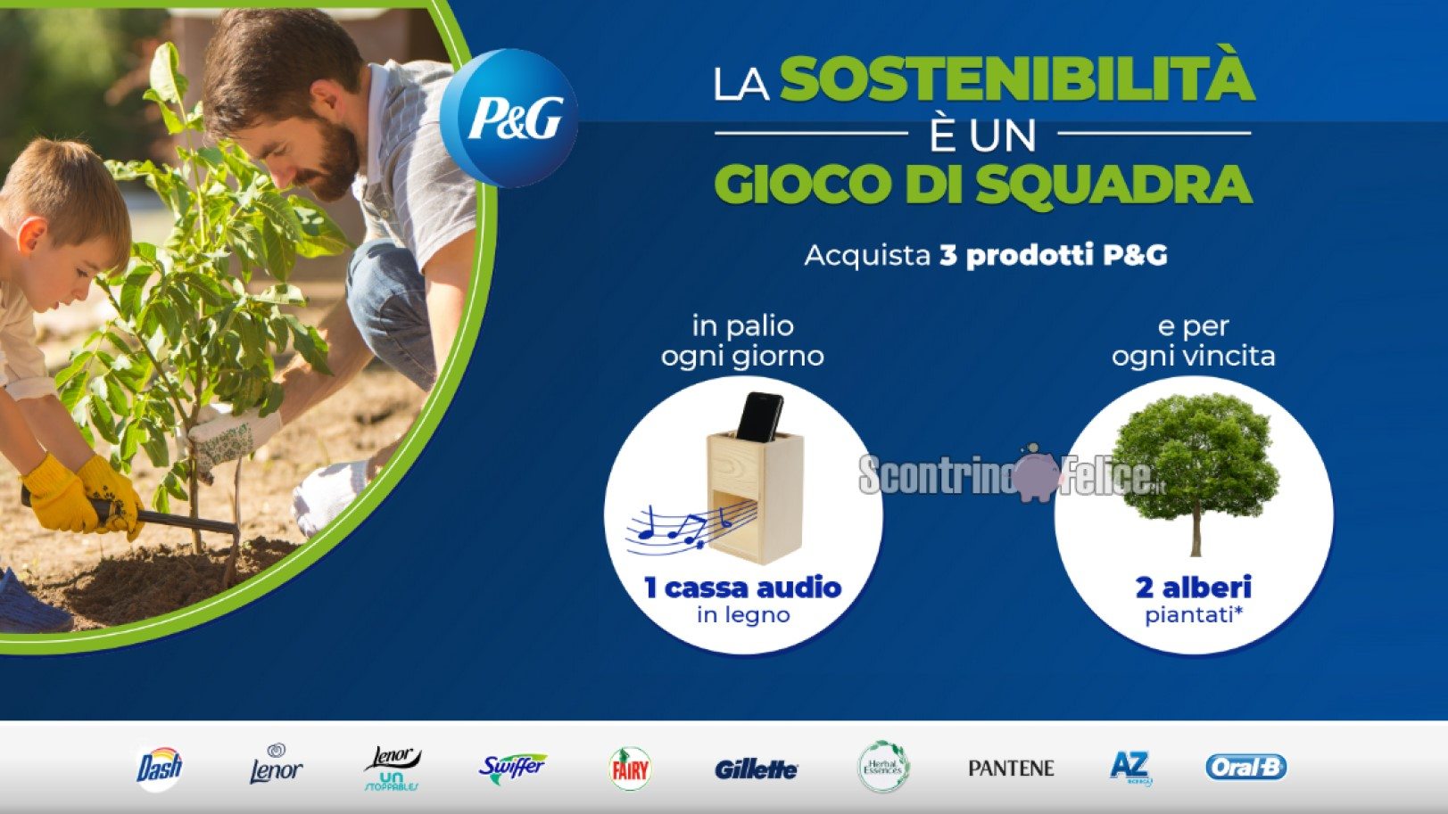 Concorso P&G La sostenibilità è un gioco di squadra da Carrefour vinci Casse audio in legno