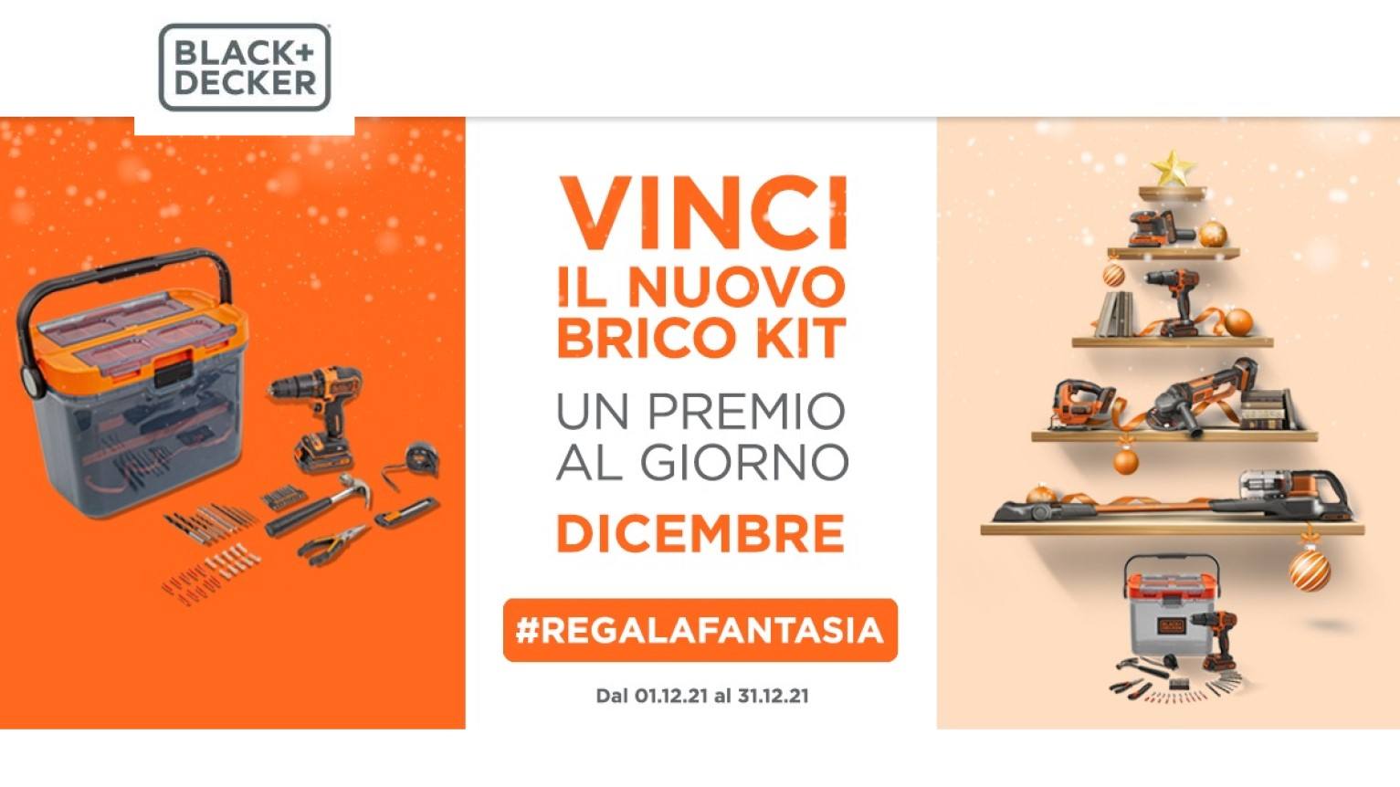 Calendario dell'Avvento Black+Decker 2021 Regala Fantasia vinci 31 Brico Kit