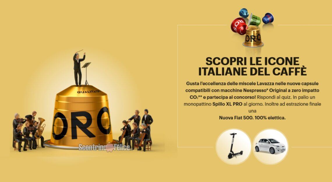 Concorso gratuito Lavazza “Icone Italiane” vinci monopattini Spillo XL