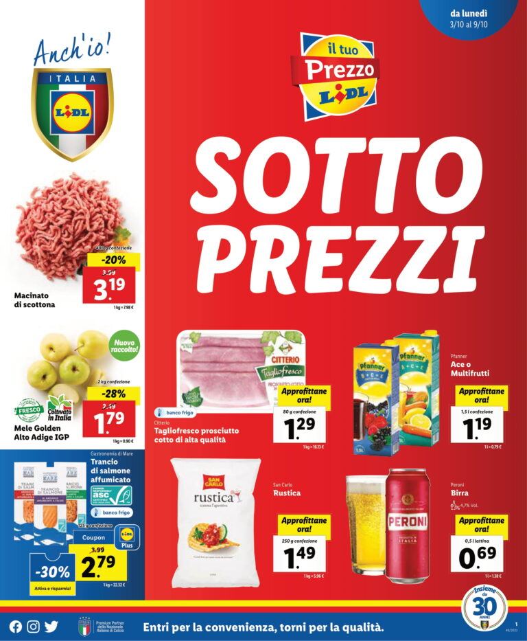 [anteprima] Nuovo Volantino Lidl Valido Dal 3 Al 9 Ottobre 2022