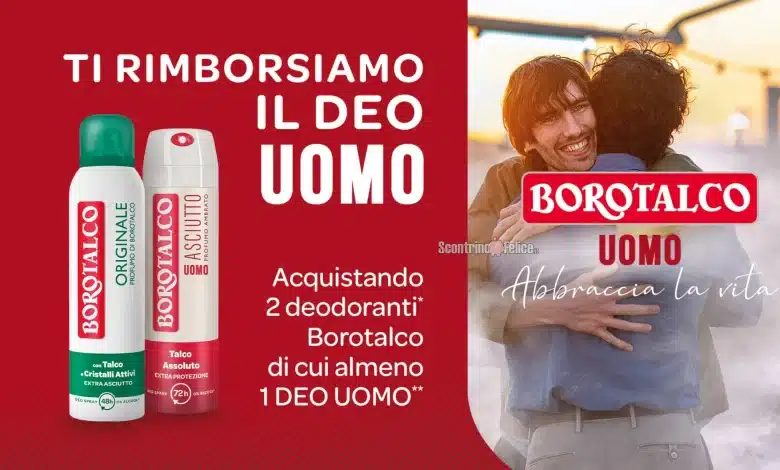 Cashback Borotalco “Un abbraccio che ti rimborsa”