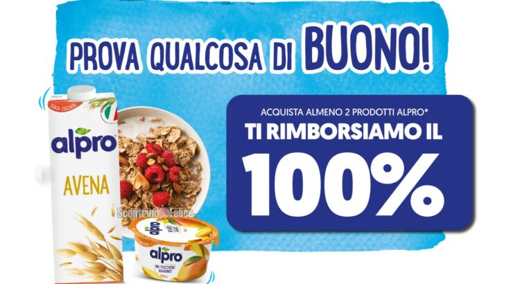 Cashback Alpro: ricevi il rimborso del 100% di 2 prodotti - Scontrino Felice