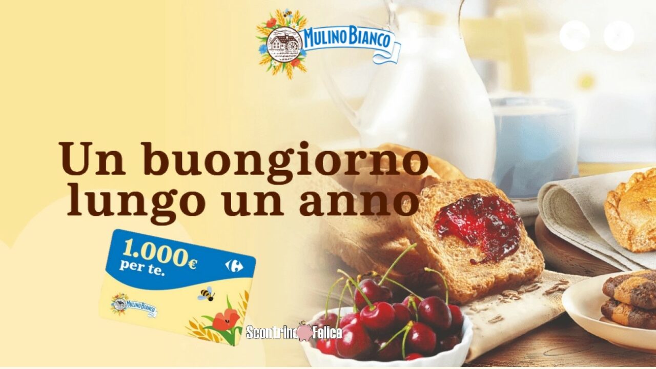 Concorso Mulino Bianco da Carrefour in palio Gift Card da 1.000 euro