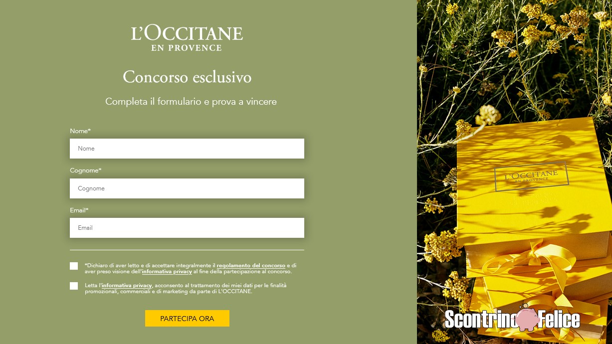 Concorso gratuito "Veepee x L’Occitane": vinci gratis kit di prodotti