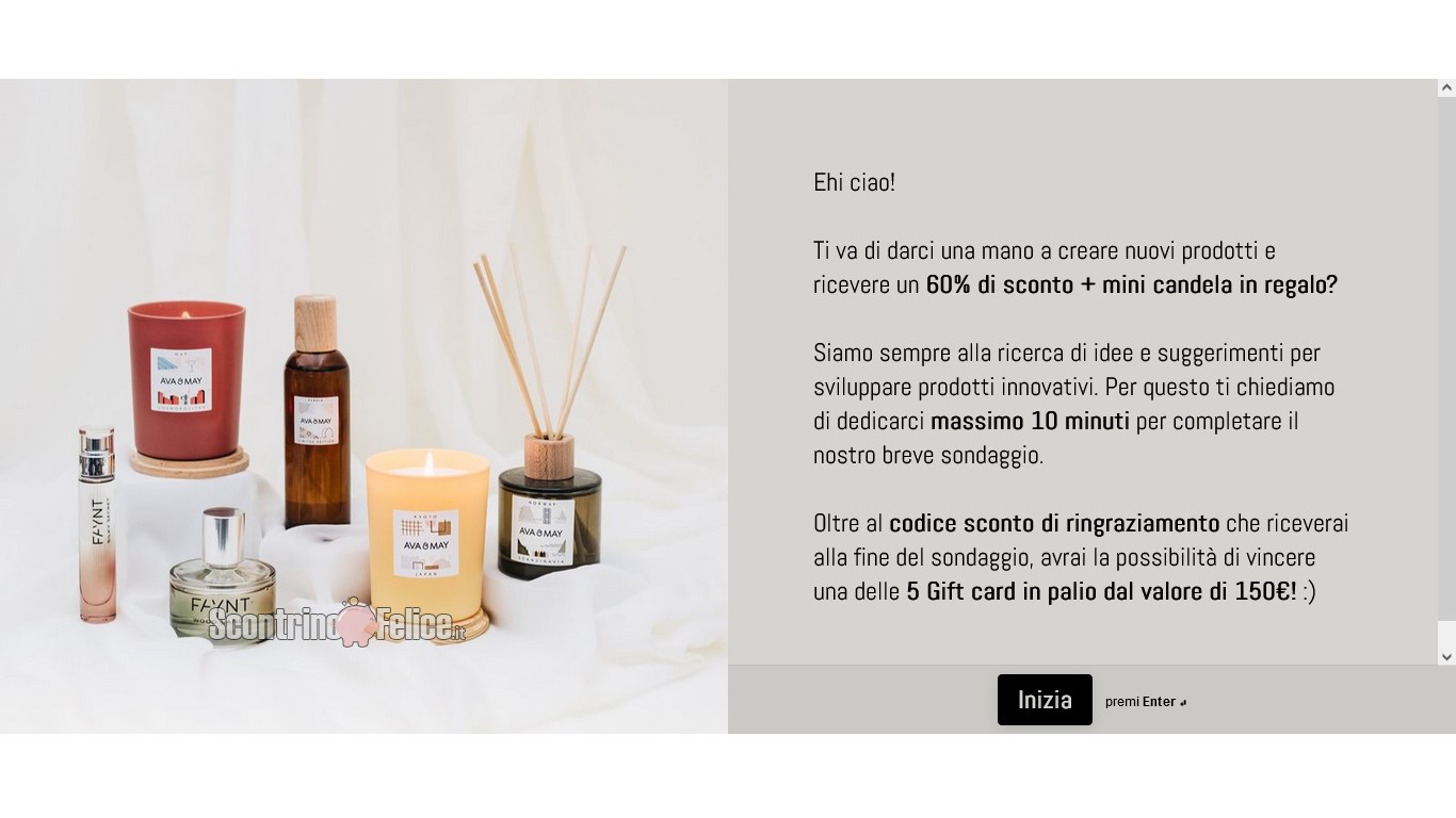 Vinci GRATIS 5 gift card AVA & MAY da 150 euro