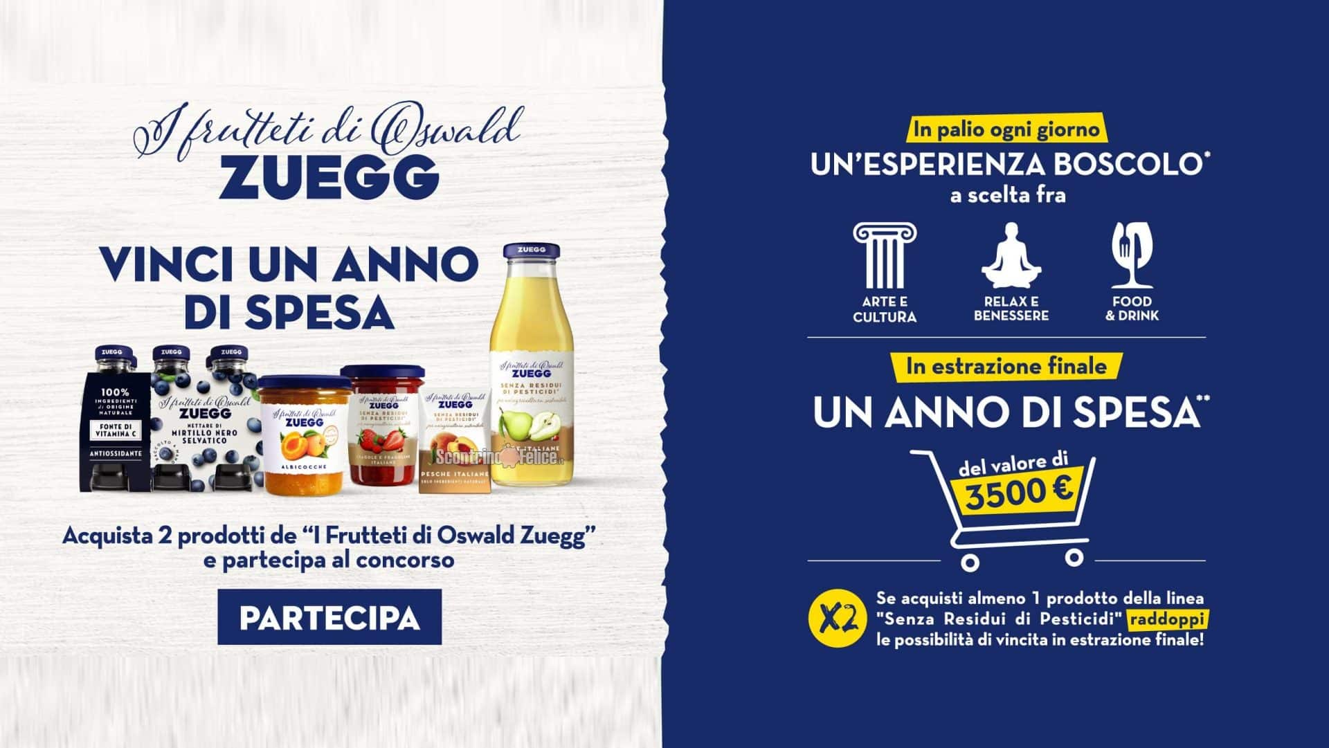 Concorso Zuegg "Vinci un anno di spesa": in palio cofanetti Boscolo e 3.500 euro in buoni spesa!