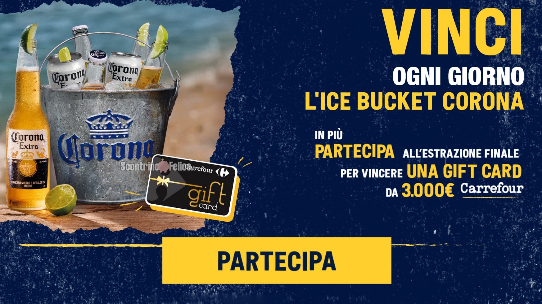 Concorso birra Corona da Carrefour: vinci 48 Ice Bucket e 1 card da 3.000 euro!