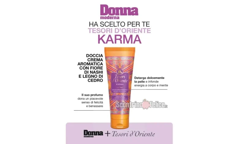 Donna Moderna con Tesori D'Oriente Karma Doccia crema