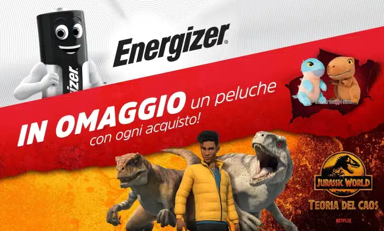 Premio certo Energizer in omaggio un peluche Jurassic World