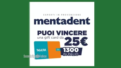 Concorso Mentadent da Tigotà: in palio 1300 gift card da 25 euro