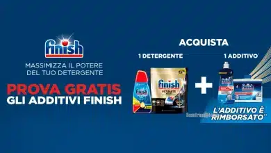 Cashback Finish Additivi: ricevi il rimborso di 1 prodotto