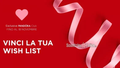 Concorso gratuito Pandora "Vinci la tua wishlist": in palio buoni da 300 euro