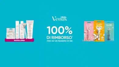 Cashback Gillette Venus: richiedi il 100% di rimborso