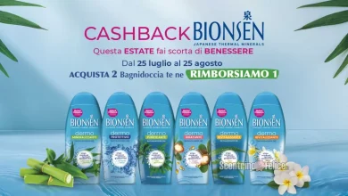 Cashback Bionsen: richiedi il rimborso di 1 bagnodoccia