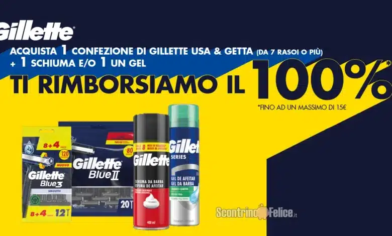 Cashback Gillette Usa e getta: ricevi il rimborso del 100%