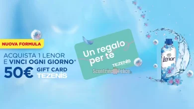 Concorso Lenor: in palio ogni giorno Gift Card Tezenis da 50 euro