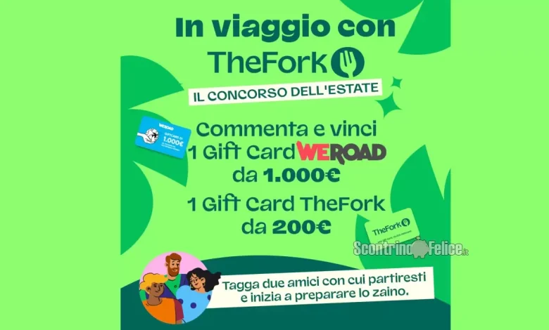 Giveaway TheFork: vinci gift card WeRoad da 1.000 euro