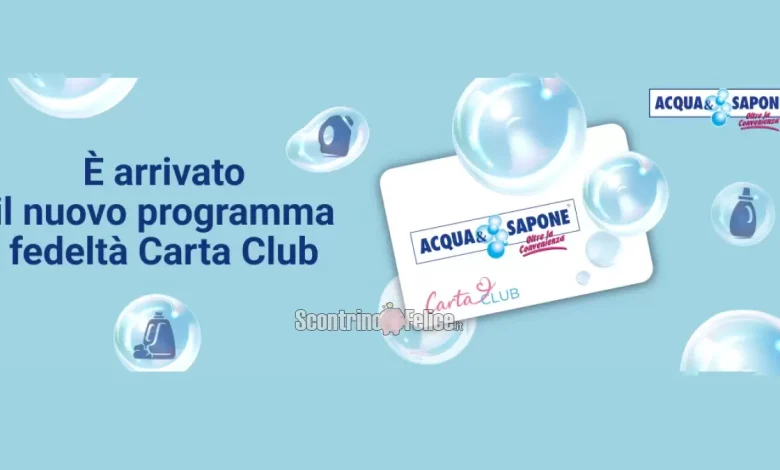 Nuova Carta Club Acqua e Sapone: Raccogli Bolle e ottieni Vantaggi Esclusivi