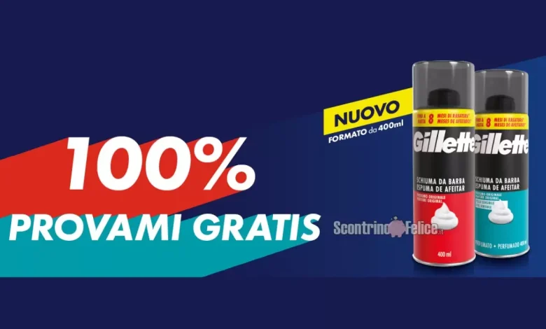 Provami Gratis Gillette Schiuma: ricevi il rimborso del 100%