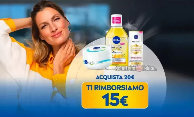 Cashback Nivea d'autunno 2024: spendi 20 euro e riprendi 15 euro