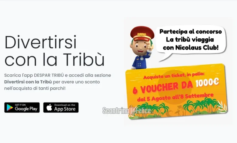 Concorso Despar Tribù: acquista biglietti per parchi e vinci 6 voucher viaggio