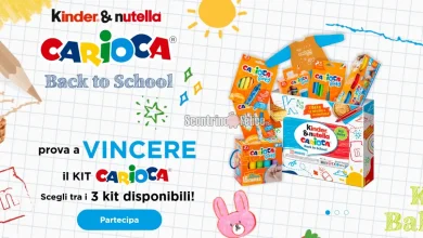 Concorso Kinder e Nutella: in palio 20 kit Carioca al giorno