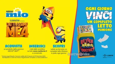 Concorso Nestlè Mio: vinci completo letto dei Minions