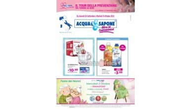 Anteprima nuovo Volantino Acqua e Sapone dal 26 settembre al 15 ottobre 2024