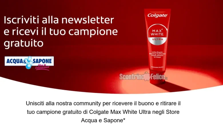 Campione gratuito Colgate Max White Ultra da richiedere subito