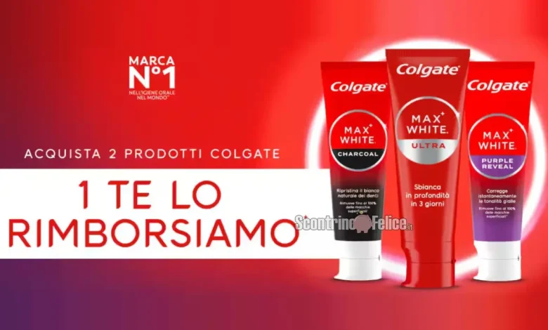 Cashback Colgate: acquista 2 prodotti, 1 è rimborsato