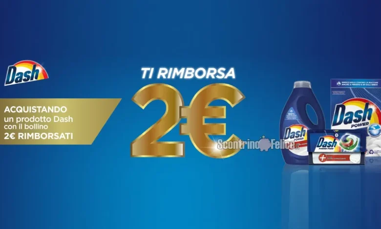 Cashback Dash: 2 euro rimborsati