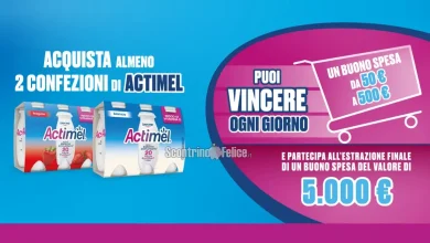 Concorso Actimel: in palio buoni spesa fino a 5.000 euro