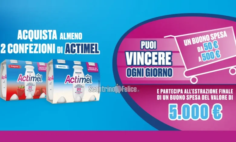 Concorso Actimel: in palio buoni spesa fino a 5.000 euro