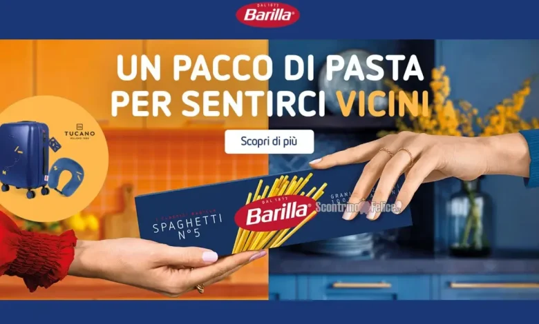 Concorso Barilla "Un pacco di pasta per sentirci vicini": vinci trolley Tucano e viaggi in aereo