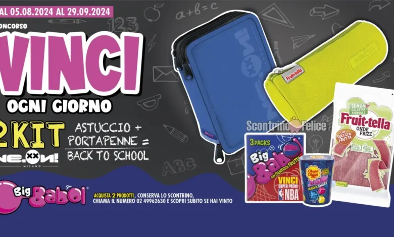 Concorso Big Babol e Fruittela: vinci astuccio e portapenne di Ne.On