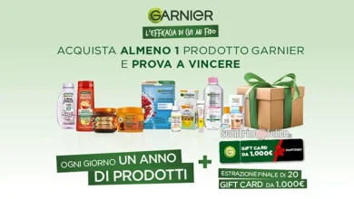 Concorso Garnier "L’efficacia di cui mi fido": vinci box di prodotti e 1.000 euro VivaTicket