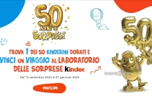 Concorso Kinder Sorpresa 50 anni: vinci un viaggio al Laboratorio delle Sorprese