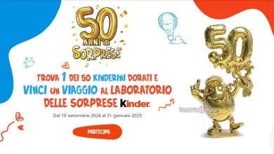 Concorso Kinder Sorpresa 50 anni: vinci un viaggio al Laboratorio delle Sorprese