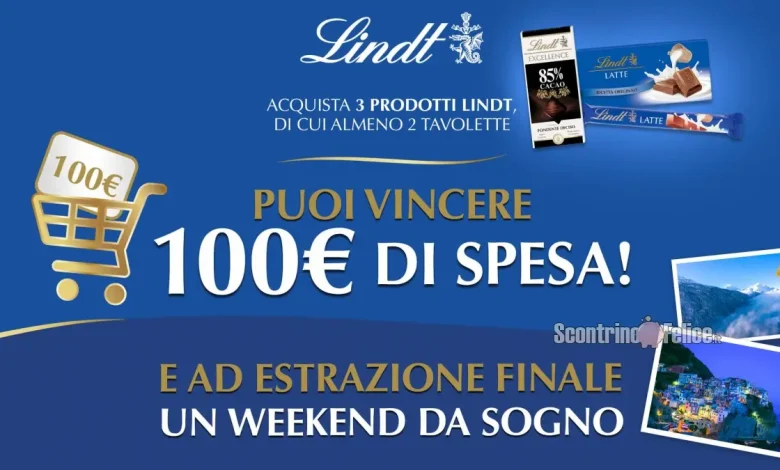 Concorso Lindt: vinci buoni spesa e un week end da sogno