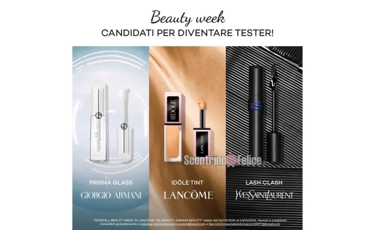 Diventa tester Lancome, YSL Beauty e Armani Beauty