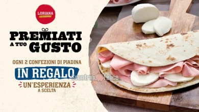 Premio certo Piadine Loriana: in regalo un'esperienza a scelta