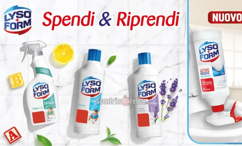 Spendi e Riprendi Lysoform: richiedi il rimborso di 5 euro