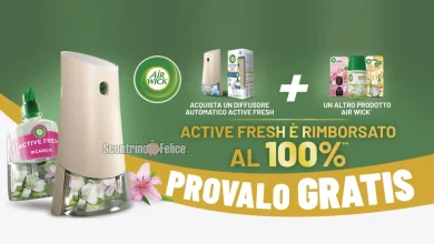 Cashback Air Wick: ricevi il rimborso del diffusore Active Fresh