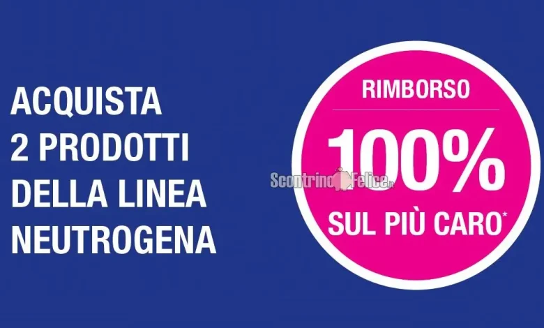 Cashback Neutrogena: ricevi il rimborso del prodotto più caro