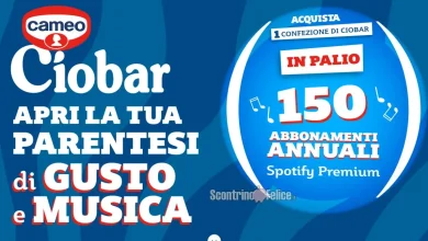 Concorso Ciobar in palio abbonamenti Spotify Premium